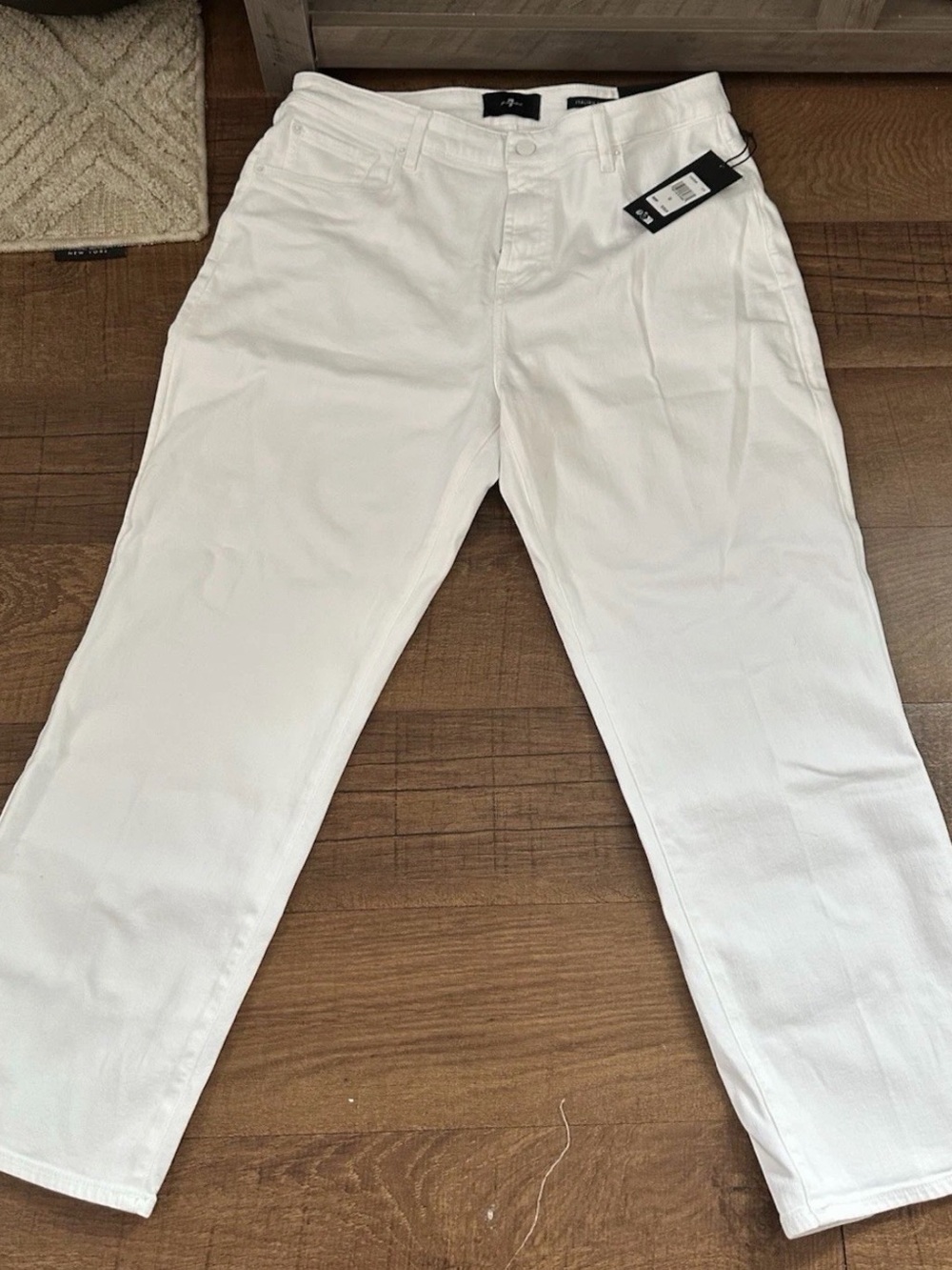 7 For All Mankind White Cropped Women's Pants